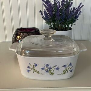 Corning Ware Casserole & Lid, “Blue Dusk Flowers”, 1 1/2 Quarts
